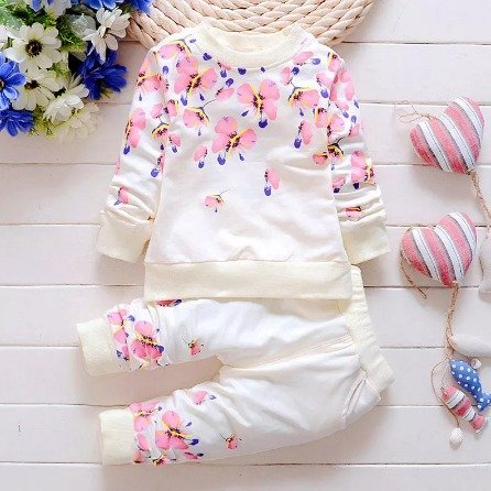 Winter Full Sleve Set - White Print