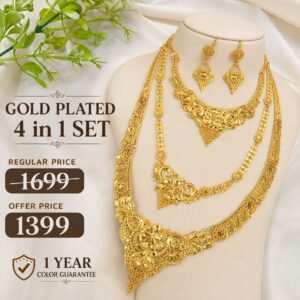 24K ডাবলপার্ট গোল্ড প্লেট সীতাহার সেট Code D125